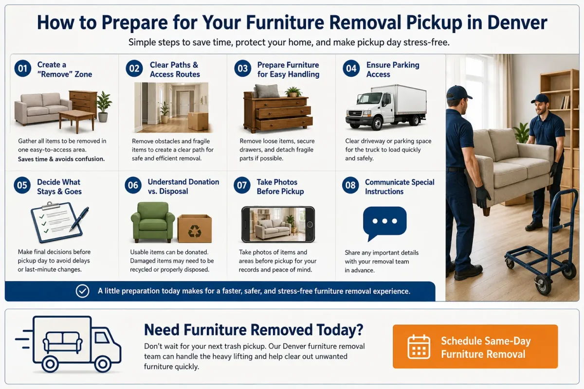 How to prepare for a furniture removal pickup in Denver